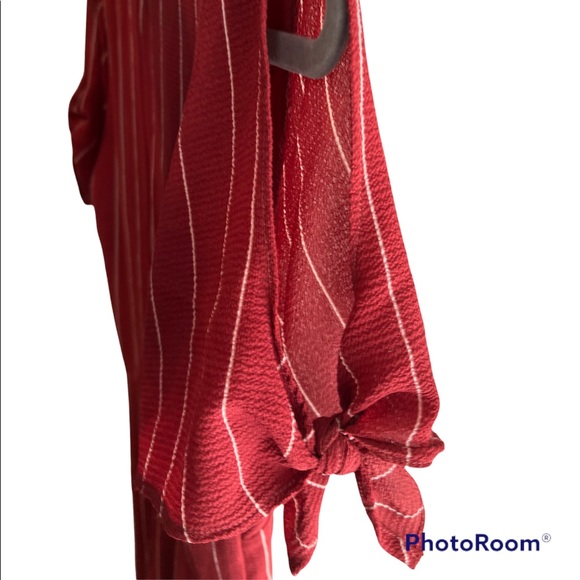 Lulus Pacific Coast Wine Red Striped Culotte Jumpsuit Size Small - Picture 10 of 16